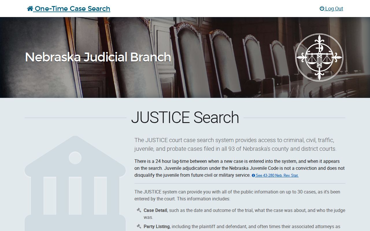 Morrill County warrant lookup statewide JUSTICE search