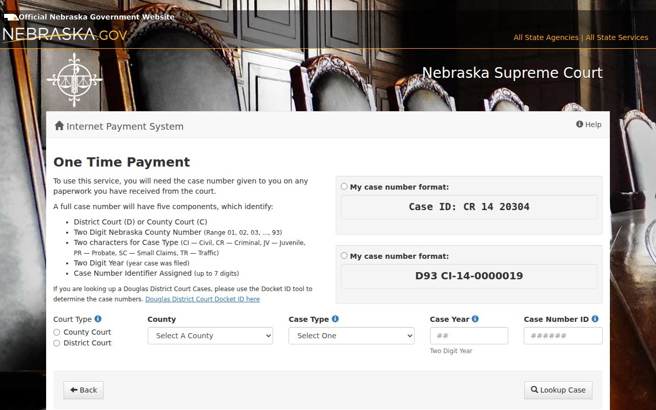 Morrill County traffic warrant ePayments case number screen