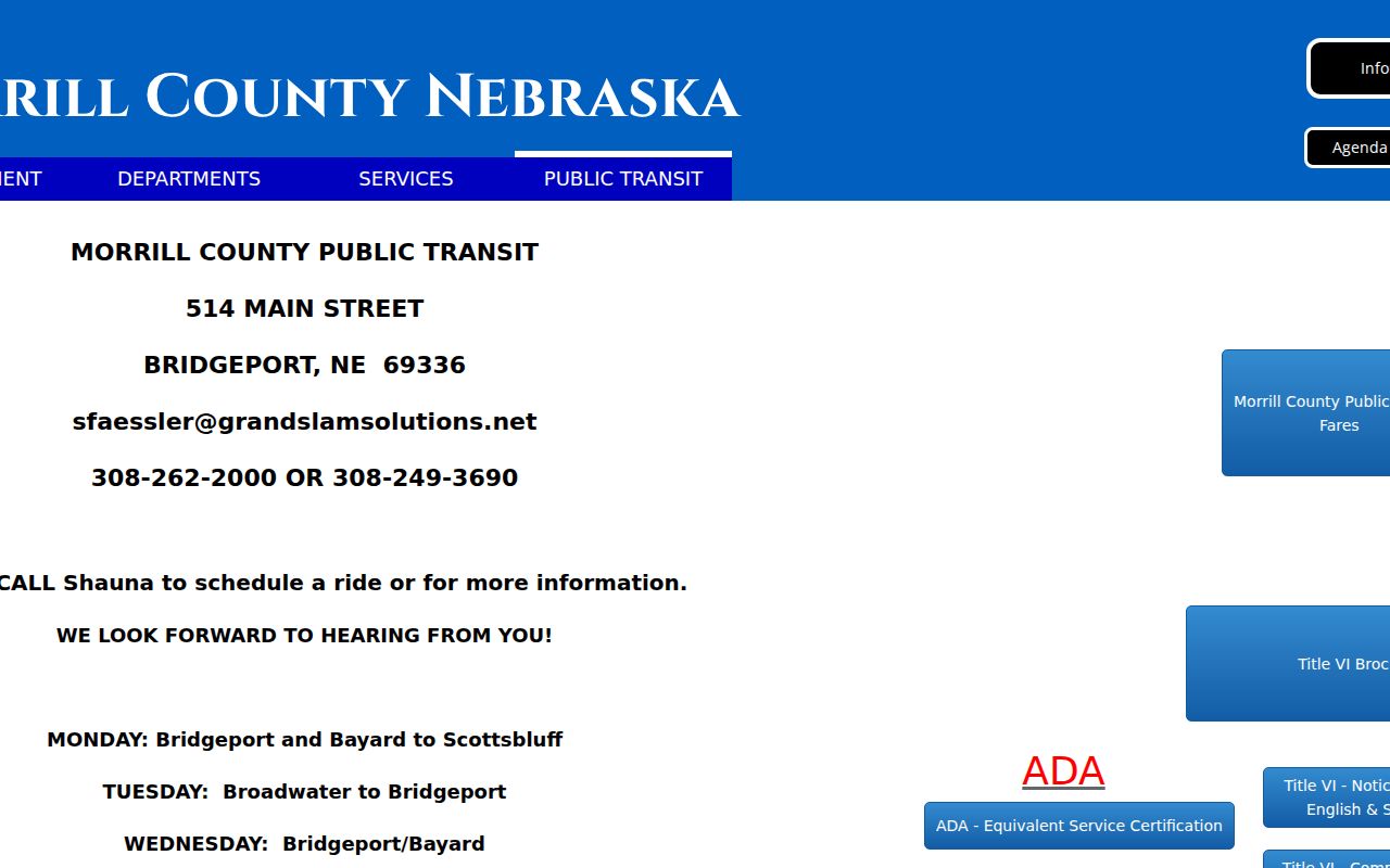 Morrill County outstanding warrant rural transit information