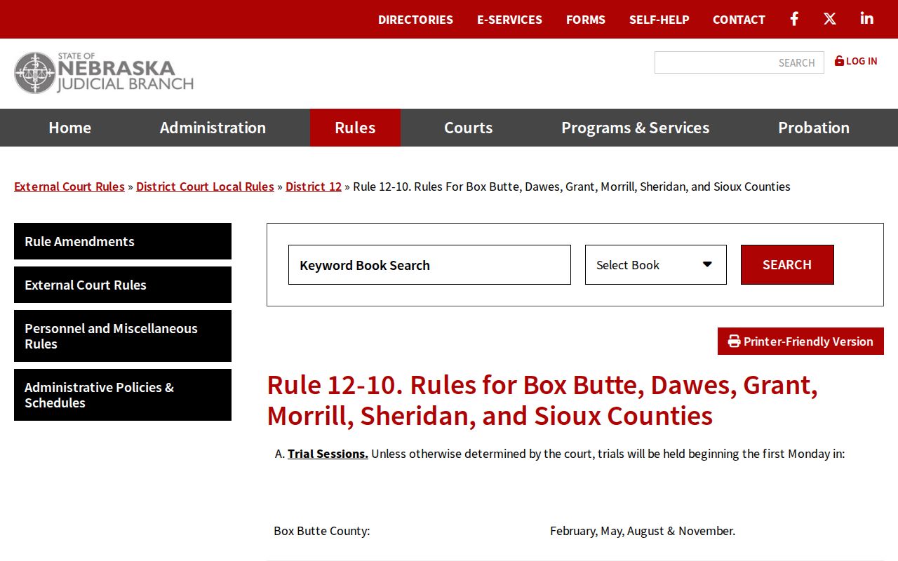 Morrill County outstanding warrant District 12 court rule