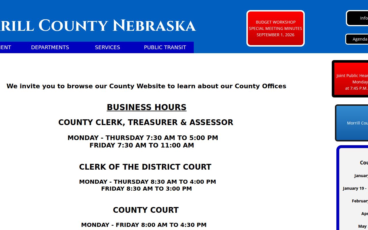 Morrill County warrant records official home page